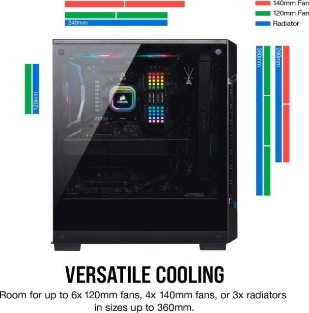 Wholesale Corsair iCUE 220T RGB Airflow Black Steel / Plastic / Tempered Glass ATX Mid Tower Computer Case | CC-9011173-WW_3