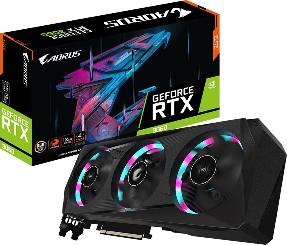 Wholesale Gigabyte Aorus GeForce RTX 3060 Elite 12G - 12GB of GDDR6 VRAM