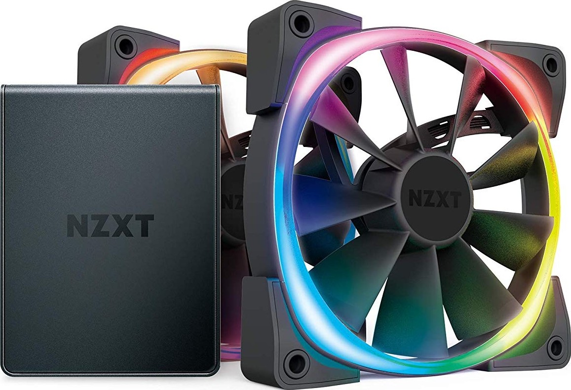 Wholesale Nzxt AER RGB 2 120mm Case Fans Twin Starter Pack with Hue 2 Black | HF-2812C-D1
