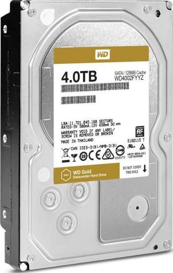 Wholesale Western Digital 4TB Gold Datacenter Hard Disk Drive - 7200 RPM Class SATA 6 Gb/s 128MB Cache 3.5 Inch | WD4002FYYZ
