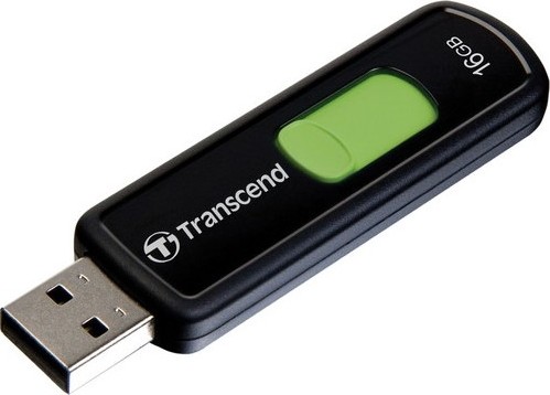 Wholesale Transcend JetFlash 500 16GB USB 2.0 Flash Drive - Black Green Slider | TS16GJF500