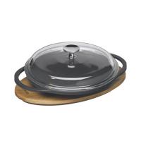 Turkish Wok With Wooden Platter And Glass Lid, Round LV ECO SK 20 T7 K3