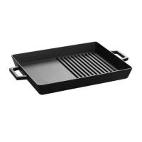 Cast Iron Griddle/Grill Duo Pan Integral metal handles - LV ECO GT 2632 T4