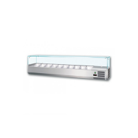 STAINLESS STEEL SALAD BAR WITH GLASS DISPLAY