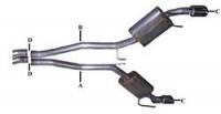 10-14 CAMARO 6.2L GIBSON CATBACK EXHAUST SYSTEM, DUAL REAR EXIT W/CROSSOVER POPE 	620003