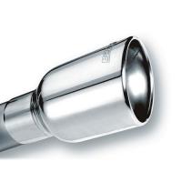 BORLA EXHAUST TIP SINGLE OVAL ROLLED ANGLE-CUT W/CLAMP- 2.5