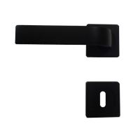 Black door handle, Zinc base + Alu Handle H012