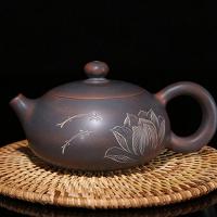 Nixing Pottery Flat Big Stomach Chinese Pure Handmade Ceramic Teapot Best Gift Tea Ware