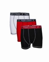 Pipple's Choice Men,s Cotton Boxers are packed in poly bag (3 boxers in one poly bag) Red, White and Black