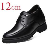 Men genuine leather derby dress shoes height increased 12 cm
