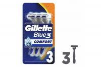 Wholesale Gillette Blue3 Disposable Shaving Razor with Comfort Gel - 3 Razors