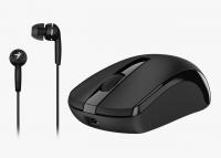 WHOLESALE MOUSE COMBO: MH-8100 SMART ECO MOBILITY RECHARGEBLE & HEADSET WITH SMART GENIUS APP BLACK