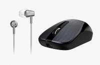 WHOLESALE MOUSE COMBO: MH-8015 SMART ECO MOBILITY HAIRLINE LUXURY METALLIC RECHARGEBLE & HIGH QUALITY HEADSET WITH SMART GENIUS APP IRON GRAY