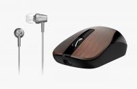 WHOLESALE MOUSE COMBO: MH-8015 SMART ECO MOBILITY HAIRLINE LUXURY METALLIC RECHARGEBLE & HIGH QUALITY HEADSET WITH SMART GENIUS APP COFFEE