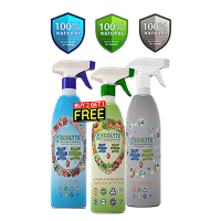 Ecolyte+ All in one Bundle ( 1 Ltr, 3pcs ) Buy Two get one Free | Multi Surface Disinfectant | Fruit and vegetable Disinfectant | Meat and Seafood Disinfectant | Complete Natural Disinfectant Bundle