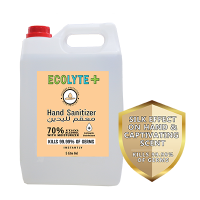 Ecolyte+ 24 Hour Protection Hand Sanitizer Gel - 99.99% Effective Against Germs -70% Alcohol, Moisturizer, Skin Friendly and Safe for Kids, Instant Germ-Free Protection, (5 Litre)