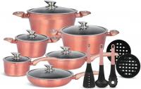 Edenberg 15pcs Metalic Rosegold Forged Alu cookware Set