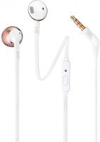 JBL Tune 205 In-Ear Wired Headphone with Soft Carrying Pouch, Pure Bass Sound, 1-Button Remote, Built-In Microphone, Tangle-Free Cable, Comfortable Fit, Metalized Ear Housing - Rose Gold, JBLT205RGD
