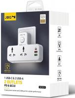 JBQ SC2311 20W 2 Port 1 PD 1 QC3.0 1 USB Universal Power Socket Multi Plug Extension Power Adapter with 3 USB 2-Pack Double Extender Wall Charger Socket 2 Way Dual Multiple Electrical Outlet Adaptor