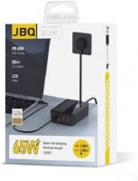 JBQ A4808Q Super Fast Charging PD 65W QC4  Fast Charging, LED Display Desktop Charger, 2 USB-C, 2 USB-A Ports
