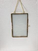 glass brass hanging photo frame 5x7 inches