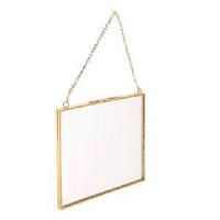 glass and brass hanging photo frames 7''x7'' inches