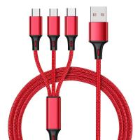 Nylon braided usb data cable 3 in 1 usb cable fast charging cable