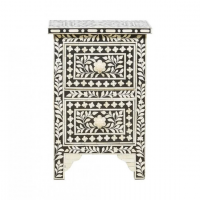 Bone Inlay Furniture Home Living Room Bedside Table Luxury Inlay Nightstands For Perfect Decor