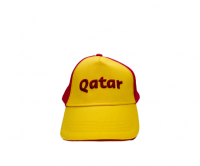 Wholesale FIFA 2022 Qatar Unisex Cap With Official Emblem Brugundy&Yellow