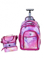 Wholesale School Bags BIG WHEELS TROLLEY WITH LUNCH BAG PENCIL CASE