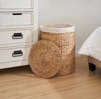 Water Hyacinth Laundry Basket, Handwoven Storage Basket, Wicker Basket