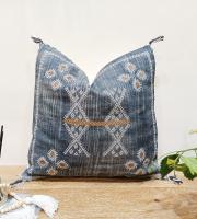 Custus silk inspired embroidered linen throw pillow covers