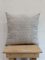 Honey comb pattern hand block printed 20X20 pillow cover