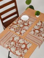 Set of 4 Amber Hand Block Printed Placemats| Gift for her