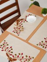 Set of 4 Handmade Embroidery Placemats | Dining Essentials