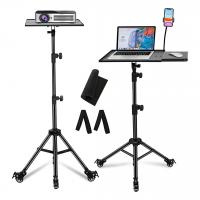 WOWNECT Projector Tripod Stand With Wheels  Phone Holder [Adjustable Height upto 61