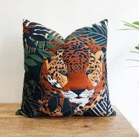 Linen Jungle Pattern Pillow Cover | Bedroom Decor Pillow Cover | Handmade Pillow Cover | Gift For Home