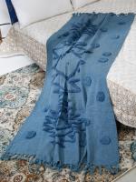 Blue Color Tufted Throw Blanket |  Handmade Cotton Blanket | Throw Blanket for every Room | Home Decor Throw Blanket | Gift For Mom