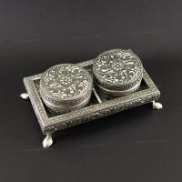 Silver Oxidized Decorative Dabba Set WG-1010