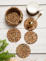 Natural seagrass round coasters