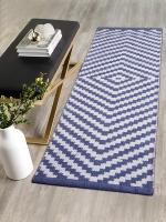 Blue and white cotton area rugs