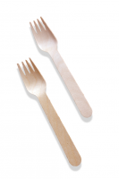 160MM Biodegradable Disposable Wooden FORK, Pack of 100