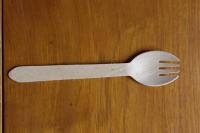 160MM Biodegradable Disposable Wooden SPORK, Pack of 100