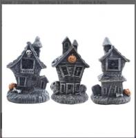 Resin Mini Halloween Haunted House Statue for Halloween Decorations