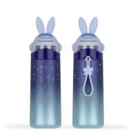 Water Bottle Rabbit Ear Insulated Bottle / Stainless Steel Bottle / Rabbit Shape Vacuum Flask for Kids - 320ML - 26cmx6cm