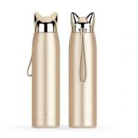Cute Cat Ears Water Bottle, Hot Cold Coffee Thermos, Cute Stylish Tumbler Flask, Vacuum Thermos Stainless Travel Mug for Kids or Girls - 320ML