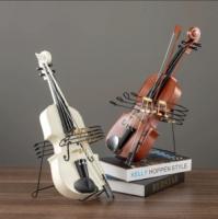 Retro nostalgic violin musical instrument decoration European creative home guitar bookshelf
