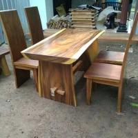 Trembesi Dining Table set with Block Chair