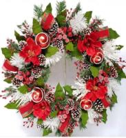 CHRISTMAS RED/WHITE WREATH