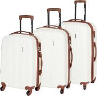 Wholesale Sonada Hardside Luggage Set of 3 Expandable ABS-PC Material With Double Zipper, ANTI Theft Lock (Set of 3, White)